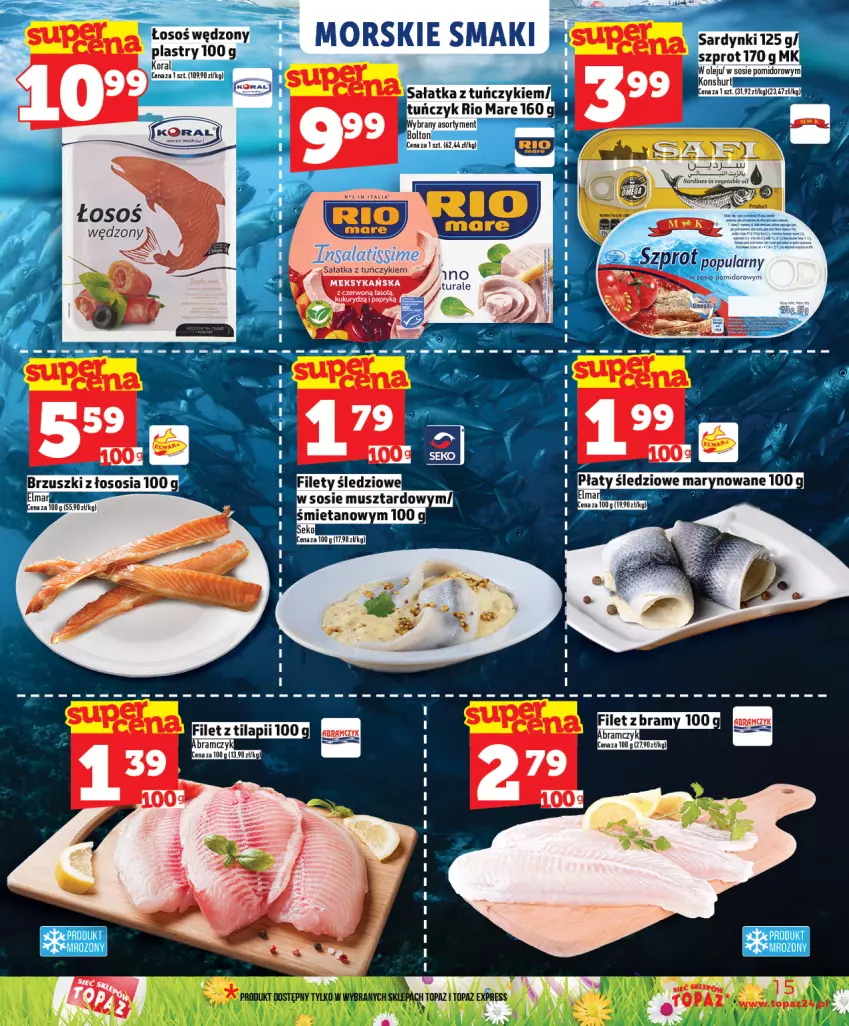 Gazetka promocyjna Topaz - Gazetka - ważna 19.03 do 25.03.2026 - strona 15 - produkty: Fa, Mus, Rio Mare, Sałat, Sałatka, Tuńczyk