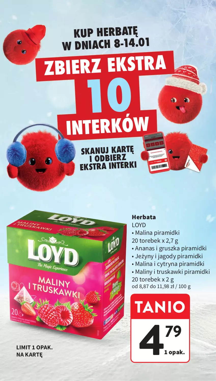Gazetka promocyjna Intermarche - Gazetka promocyjna - ważna 08.01 do 14.01.2026 - strona 8 - produkty: Ananas, Herbata, Jagody, Jeżyny, Loyd, Maliny, Truskawki