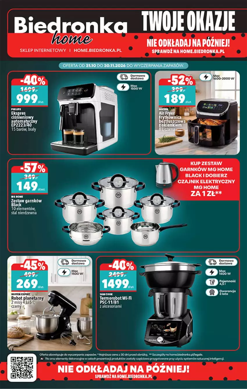 Gazetka promocyjna Biedronka - Okazje Tygodnia - ważna 31.10 do 14.11.2026 - strona 32 - produkty: Czajnik, Czajnik elektryczny, Lack, LG, Robot