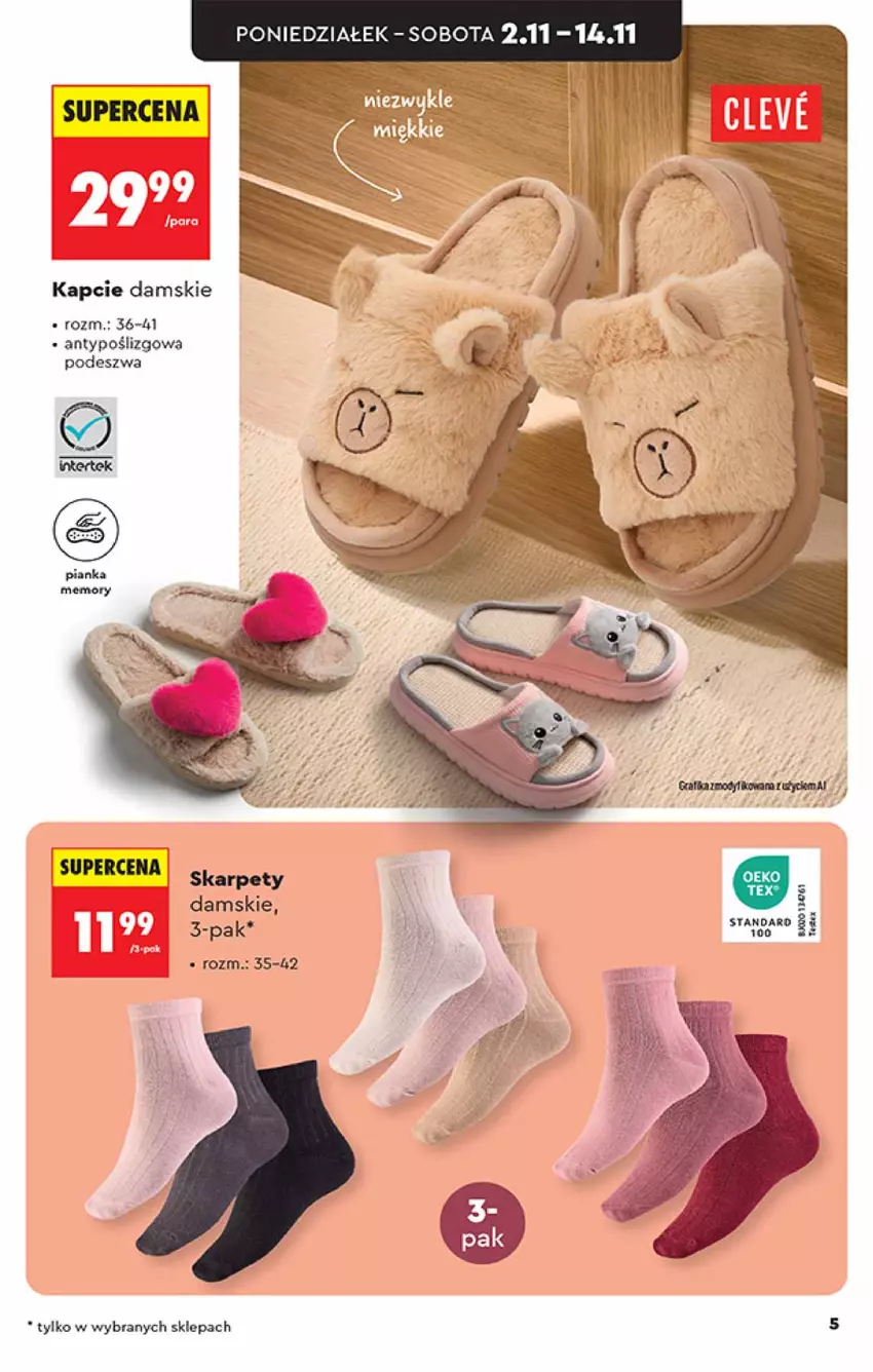 Gazetka promocyjna Biedronka - Okazje Tygodnia - ważna 31.10 do 14.11.2026 - strona 5 - produkty: Kapcie, Karp