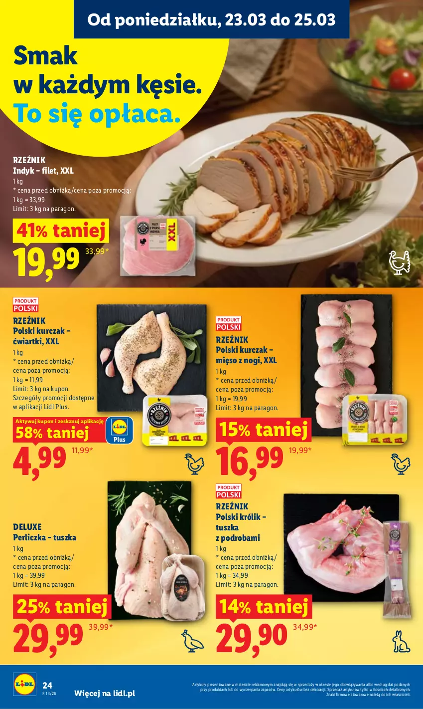 Gazetka promocyjna Lidl - Gazetka ważna od 23.03 do 25.03 - ważna 23.03 do 25.03.2026 - strona 24 - produkty: Królik, Kurczak, Mięso, Perliczka, Tusz