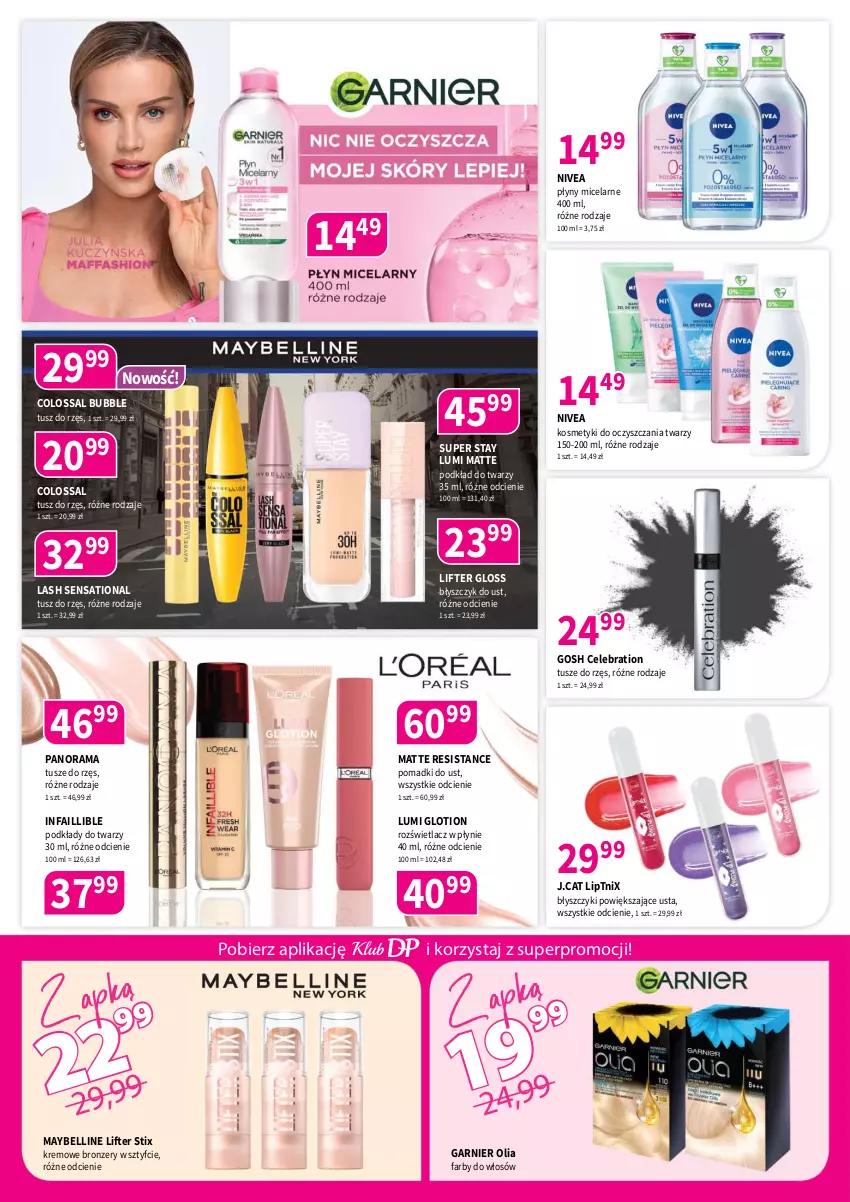 Gazetka promocyjna Drogerie Polskie - Gazetka - ważna 10.10 do 31.10.2025 - strona 2 - produkty: Bell, Błyszczyk do ust, Bronzer, Fa, Garnier, Gosh, Maybelline, Nivea, Podkład, Podkład do twarzy, Rama, Rozświetlacz, Sati, Tusz
