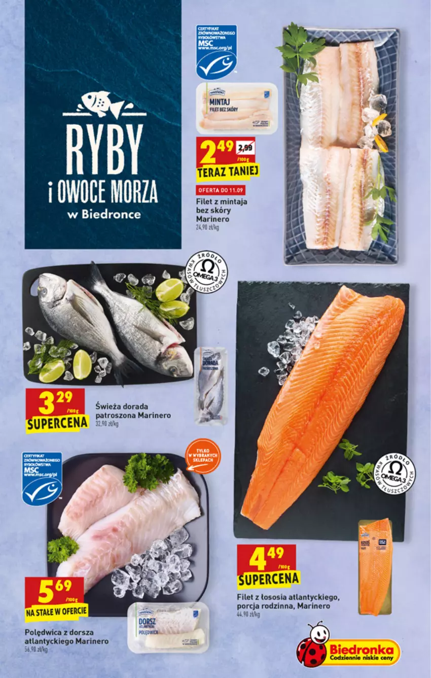 Gazetka promocyjna Biedronka - W tym tygodniu - ważna 09.09 do 14.09.2021 - strona 21 - produkty: Dorsz, Filet z mintaja, Mintaj, Owoce, Polędwica, Por, Sos, Tera