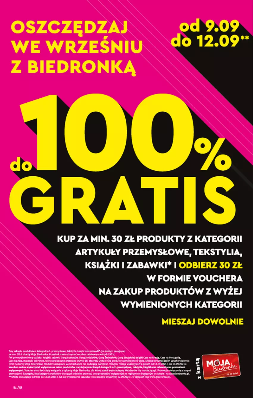 Gazetka promocyjna Biedronka - W tym tygodniu - ważna 09.09 do 14.09.2021 - strona 54 - produkty: Koc