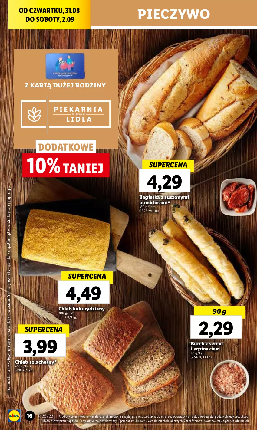 Gazetka promocyjna Lidl - GAZETKA - ważna 31.08 do 02.09.2023 - strona 30 - produkty: Bagietka, Chleb, Piec, Pieczywo, Ser, Szpinak