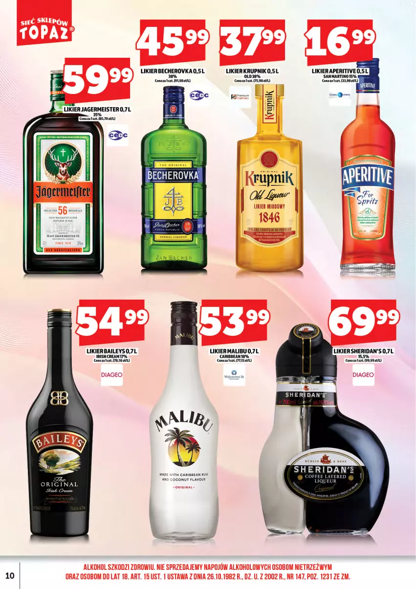 Gazetka promocyjna Topaz - Gazetka - ważna 16.02 do 26.02.2026 - strona 12 - produkty: Acer, Cif, Gin, Jagermeister, Krupnik, Likier, Malibu, Rum, Sheridan's, Wyborowa