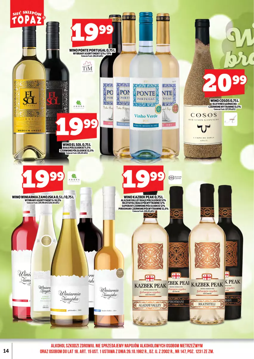 Gazetka promocyjna Topaz - Gazetka - ważna 16.02 do 26.02.2026 - strona 16 - produkty: Gin, Por, Sos, Winiarnia Zamojska, Wino