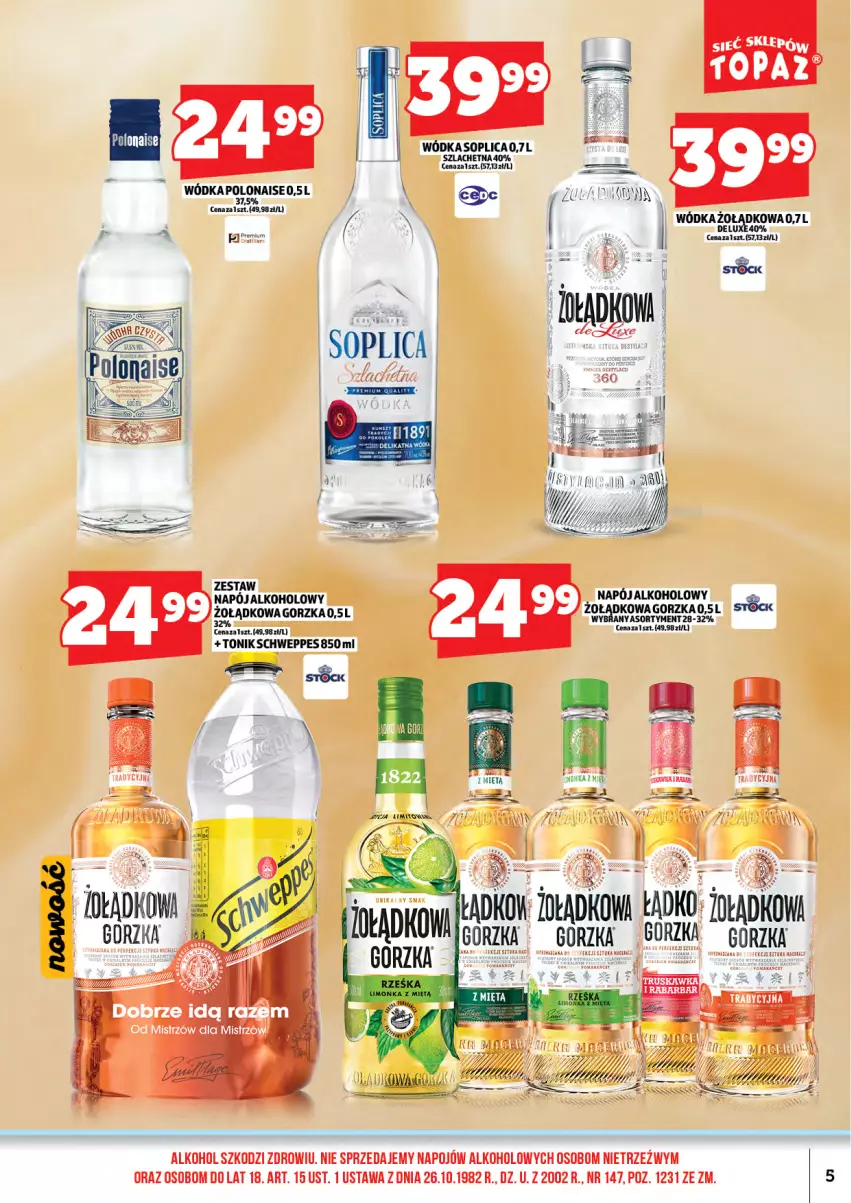 Gazetka promocyjna Topaz - Gazetka - ważna 16.02 do 26.02.2026 - strona 7 - produkty: Napój, Schweppes, Soplica, Tonik, Wódka