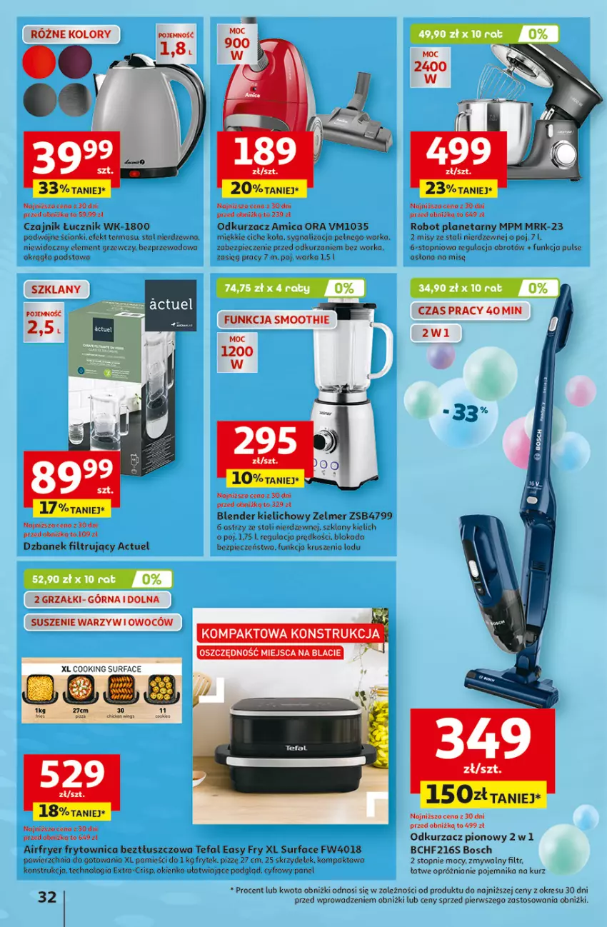 Gazetka promocyjna Auchan - Te URODZINY są NAJ Hipermarket - ważna 24.04 do 29.04.2025 - strona 36 - produkty: Amica, Blender, Bosch, Czajnik, Dzbanek, Dzbanek filtrujący, Fa, Odkurzacz, Orka, Piec, Pojemnik, Robot, Robot planetarny, Smoothie, Surf, Tefal, Termos, Top, Warka, Zelmer