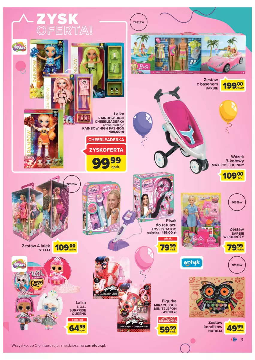 Gazetka promocyjna Carrefour - Gazetka Dzień Dziecka - ważna 16.05 do 01.06.2022 - strona 3 - produkty: Barbie, Fa, Lalka, Lovely, Telefon, Wózek