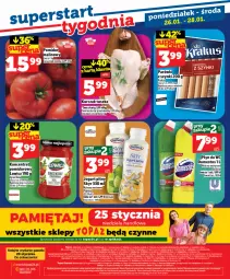 Gazetka promocyjna Topaz - Gazetka - Gazetka - ważna od 28.01 do 28.01.2026 - strona 28 - produkty: Domestos, Krakus, Top, Sok, Sokołów, Body, Parówki, KOBO, Bielska, Podlaski, Płyn do wc, Ogiński