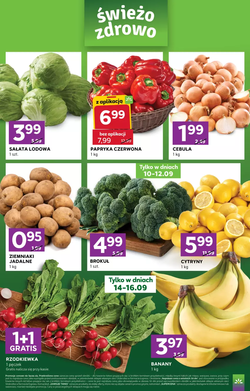 Gazetka promocyjna Stokrotka - Stokrotka Express - ważna 10.09 do 16.09.2026 - strona 2 - produkty: Banany, Gra, Mięso, Owoce, Papryka, Papryka czerwona, Rzodkiewka, Sałat, Sałata lodowa, Warzywa, Ziemniaki
