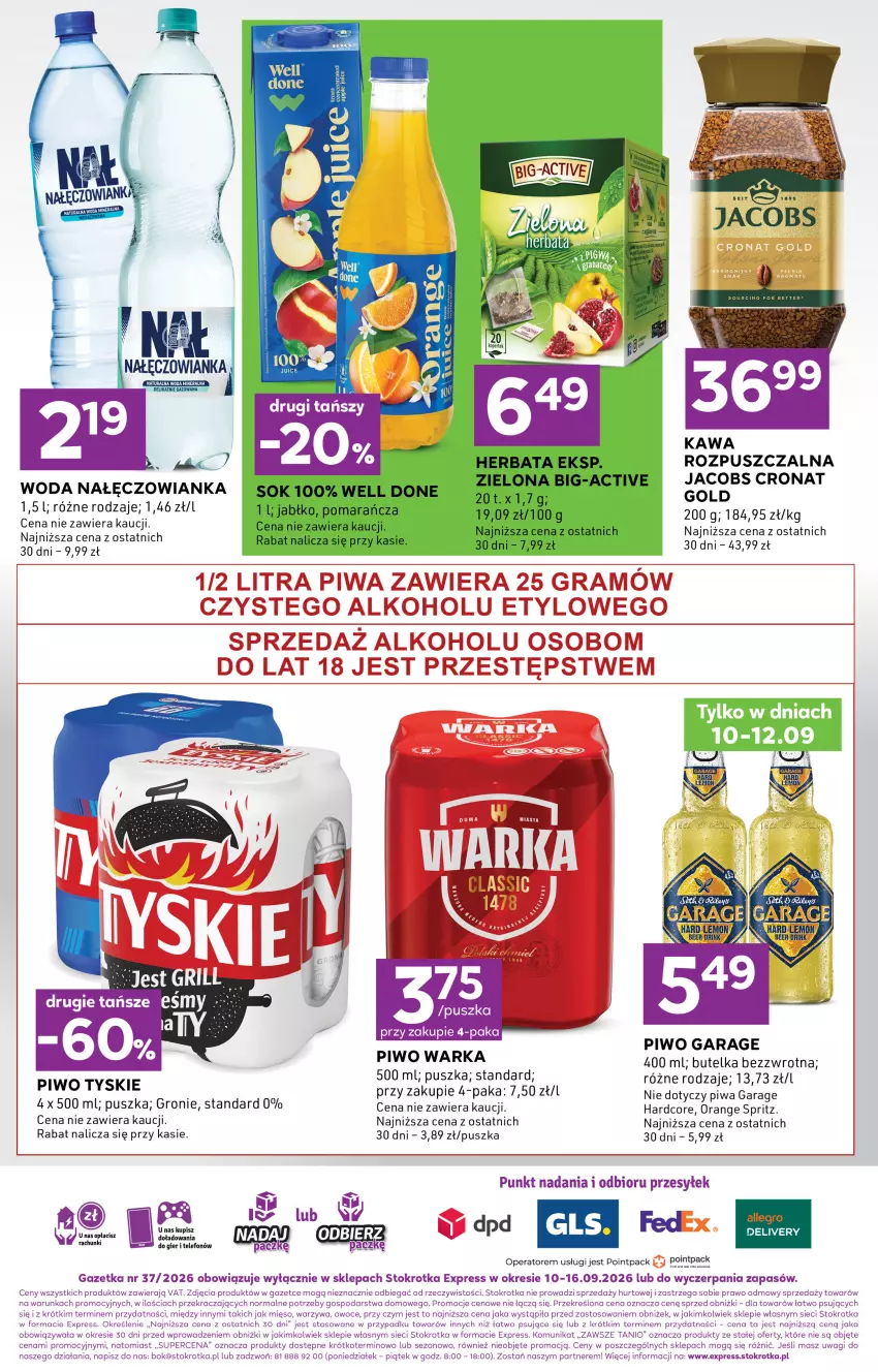 Gazetka promocyjna Stokrotka - Stokrotka Express - ważna 10.09 do 16.09.2026 - strona 6 - produkty: Fa, Gra, Herbata, Jacobs, Mięso, Nałęczowianka, O nas, Owoce, Piwa, Piwo, Telefon, Tyskie, Wagi, Warzywa, Woda, Woda mineralna