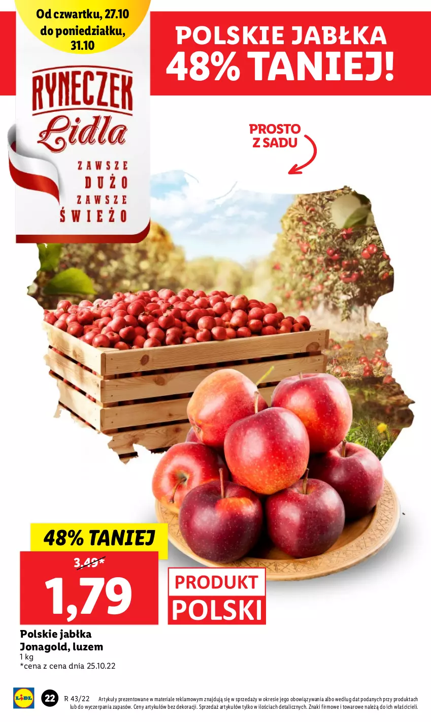 Gazetka promocyjna Lidl - GAZETKA - ważna 27.10 do 31.10.2022 - strona 32 - produkty: Jabłka, Jonagold
