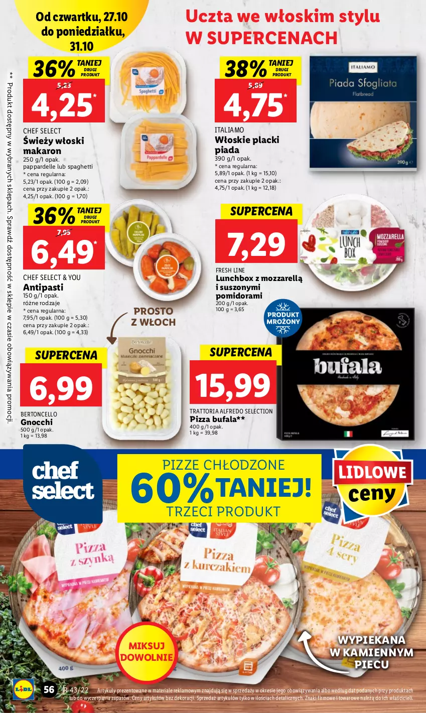 Gazetka promocyjna Lidl - GAZETKA - ważna 27.10 do 31.10.2022 - strona 66 - produkty: Dell, Fa, Gnocchi, Lack, Makaron, Piec, Pizza, Spaghetti
