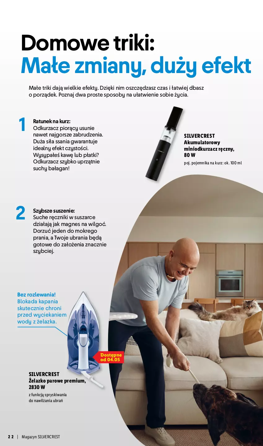 Gazetka promocyjna Lidl - Silvercrest - ważna 29.03 do 09.05.2026 - strona 22 - produkty: Akumulator, LG, Odkurzacz, Pojemnik, Por, Ręcznik, Silvercrest, Ubrania, Zlew
