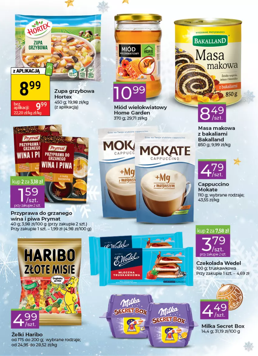 Gazetka promocyjna Stokrotka - Stokrotka Express - ważna 22.12 do 28.12.2022 - strona 3 - produkty: Bakalland, Cappuccino, Czekolada, Gra, Haribo, Hortex, Milka, Miód, Piwa, Prymat, Zupa