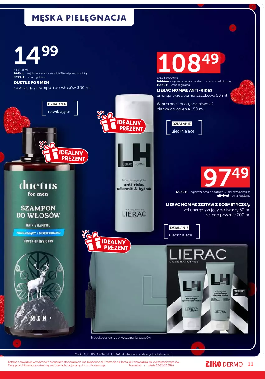 Gazetka promocyjna Ziko - Gazetka Ziko Dermo - ważna 12.02 do 25.02.2026 - strona 11 - produkty: Emulsja, Lierac, Mars, Pianka do golenia, Szampon