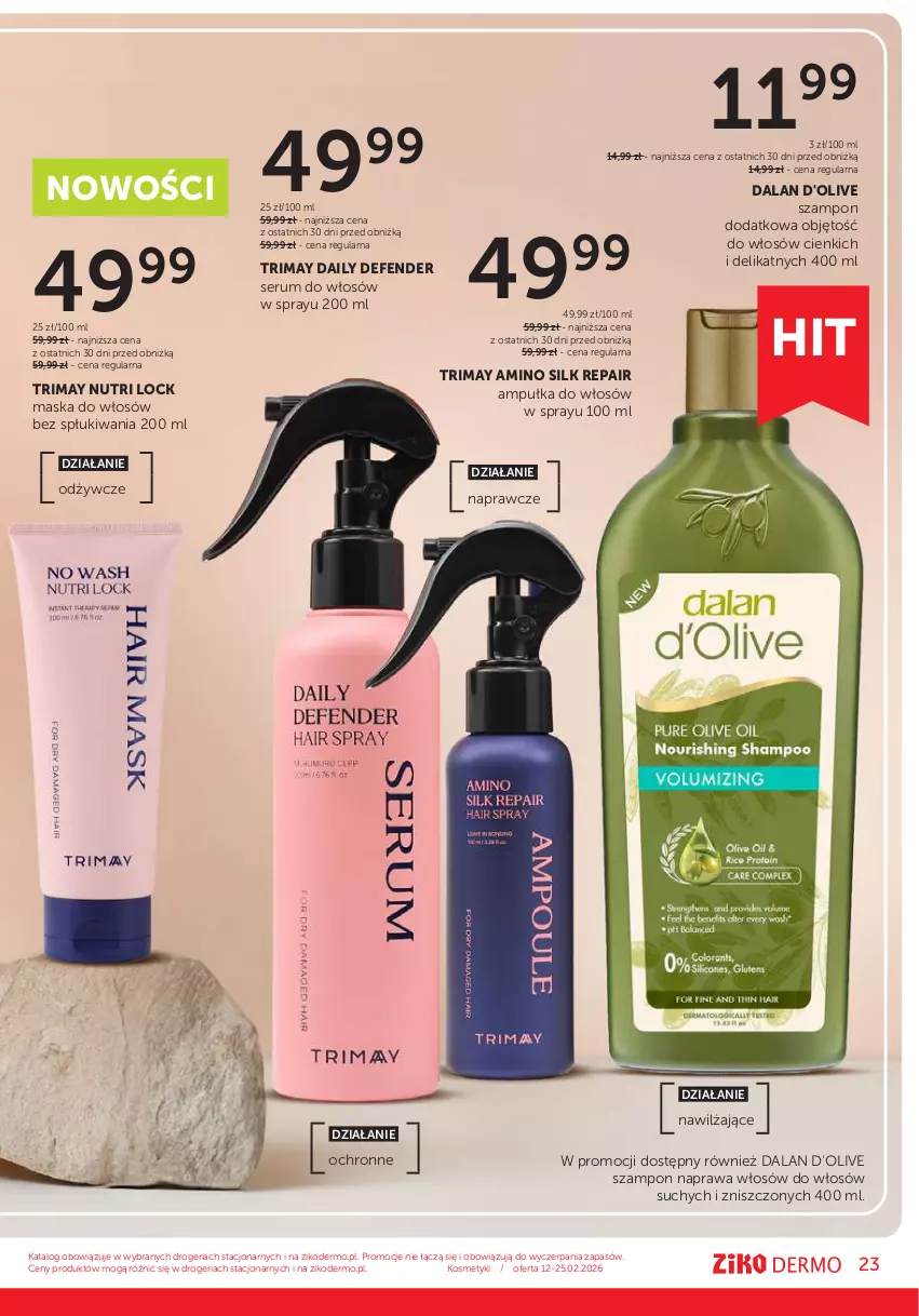 Gazetka promocyjna Ziko - Gazetka Ziko Dermo - ważna 12.02 do 25.02.2026 - strona 23 - produkty: Maska, Maska do włosów, Rum, Ser, Serum, Serum do włosów, Szampon