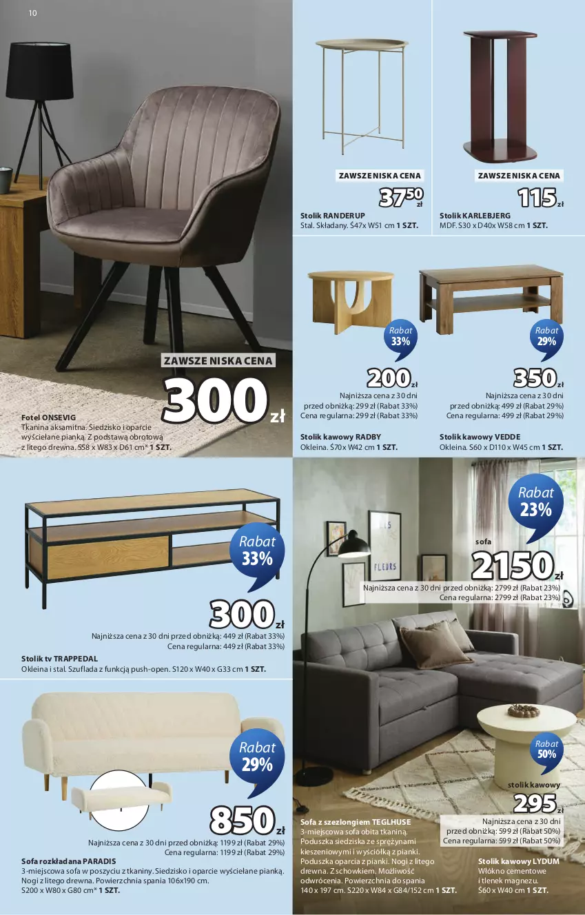 Gazetka promocyjna Jysk - Oferta tygodnia - ważna 07.10 do 25.10.2026 - strona 11 - produkty: Aksam, Cement, Fa, Fotel, Magnez, Poduszka, Siedzisko, Sofa, Sofa rozkładana, Stolik, Stolik kawowy, Szezlong
