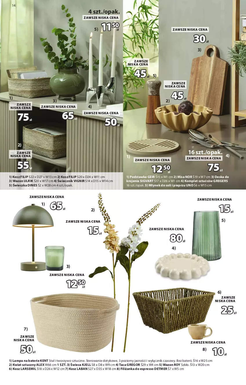 Gazetka promocyjna Jysk - Oferta tygodnia - ważna 07.10 do 25.10.2026 - strona 15 - produkty: Deska do krojenia, Filiżanka, Kosz, Lampa, Młynek, Pieprz, Taca, Wazon