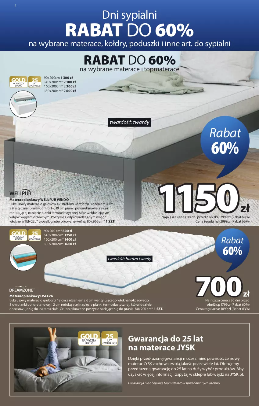 Gazetka promocyjna Jysk - Oferta tygodnia - ważna 07.10 do 25.10.2026 - strona 3 - produkty: Fa, Kokos, LG, Materac, Materac piankowy, Pur, Tera, Top