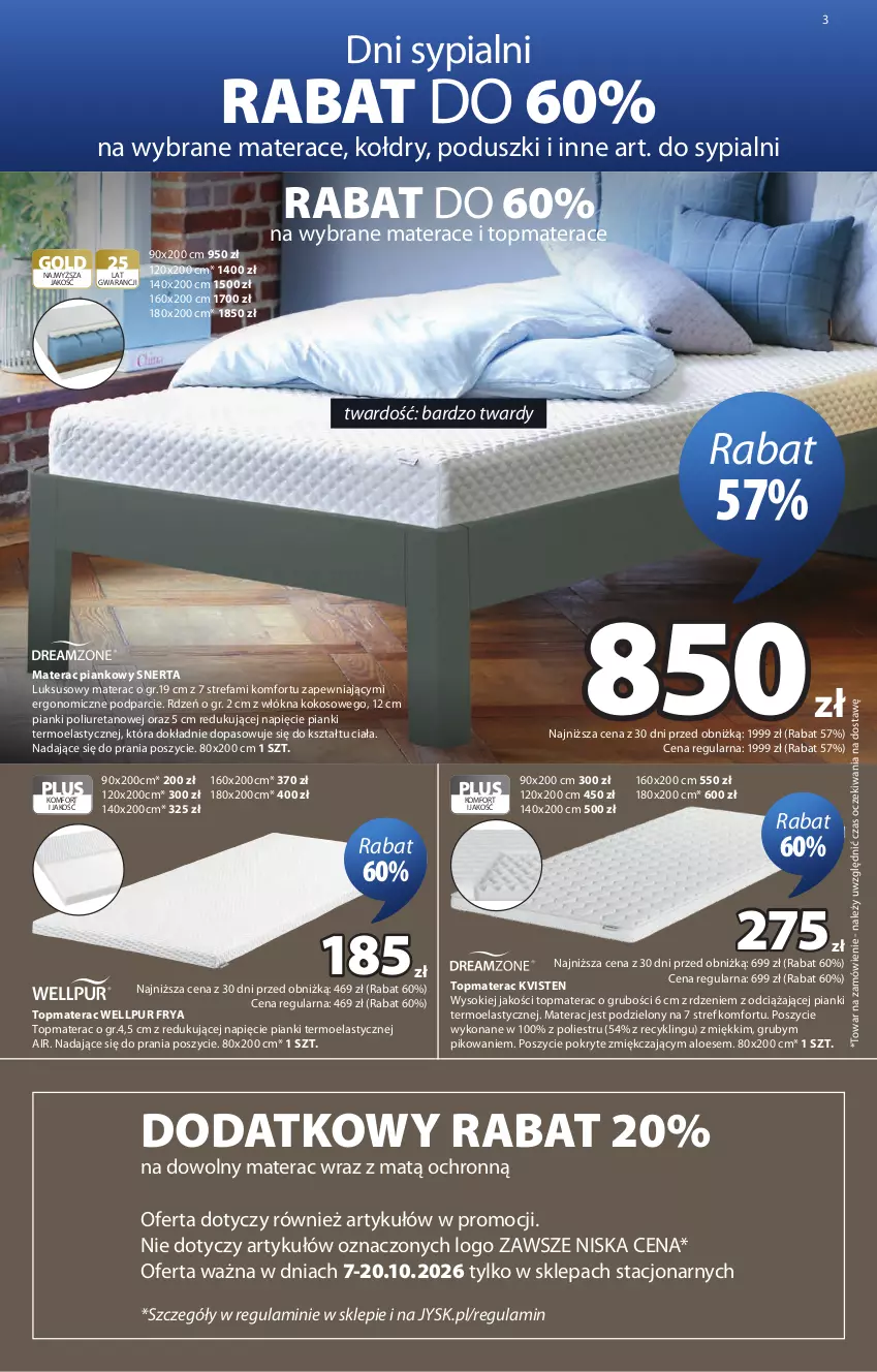 Gazetka promocyjna Jysk - Oferta tygodnia - ważna 07.10 do 25.10.2026 - strona 4 - produkty: Fa, Kokos, Materac, Materac piankowy, Pur, Sok, Tera, Top