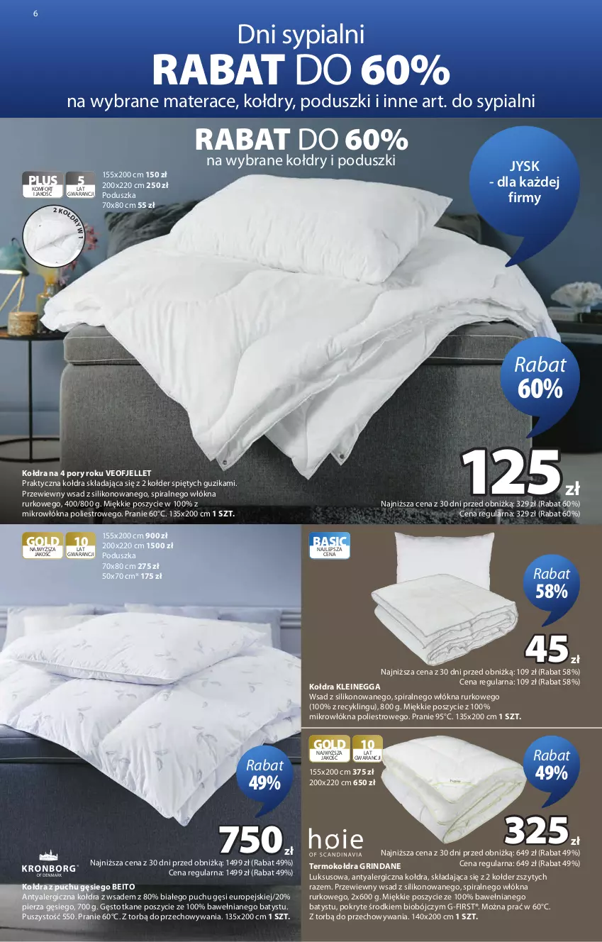 Gazetka promocyjna Jysk - Oferta tygodnia - ważna 07.10 do 25.10.2026 - strona 7 - produkty: Kołdra, Kołdra z puchu, Materac, Poduszka, Por, Tera, Termokołdra
