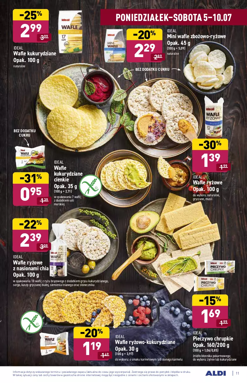 Gazetka promocyjna Aldi - ważna 05.07 do 10.07.2021 - strona 11 - produkty: Chia, Chrupki, Gry, Mus, Piec, Pieczywo, Pieczywo chrupkie, Ryż, Wafle