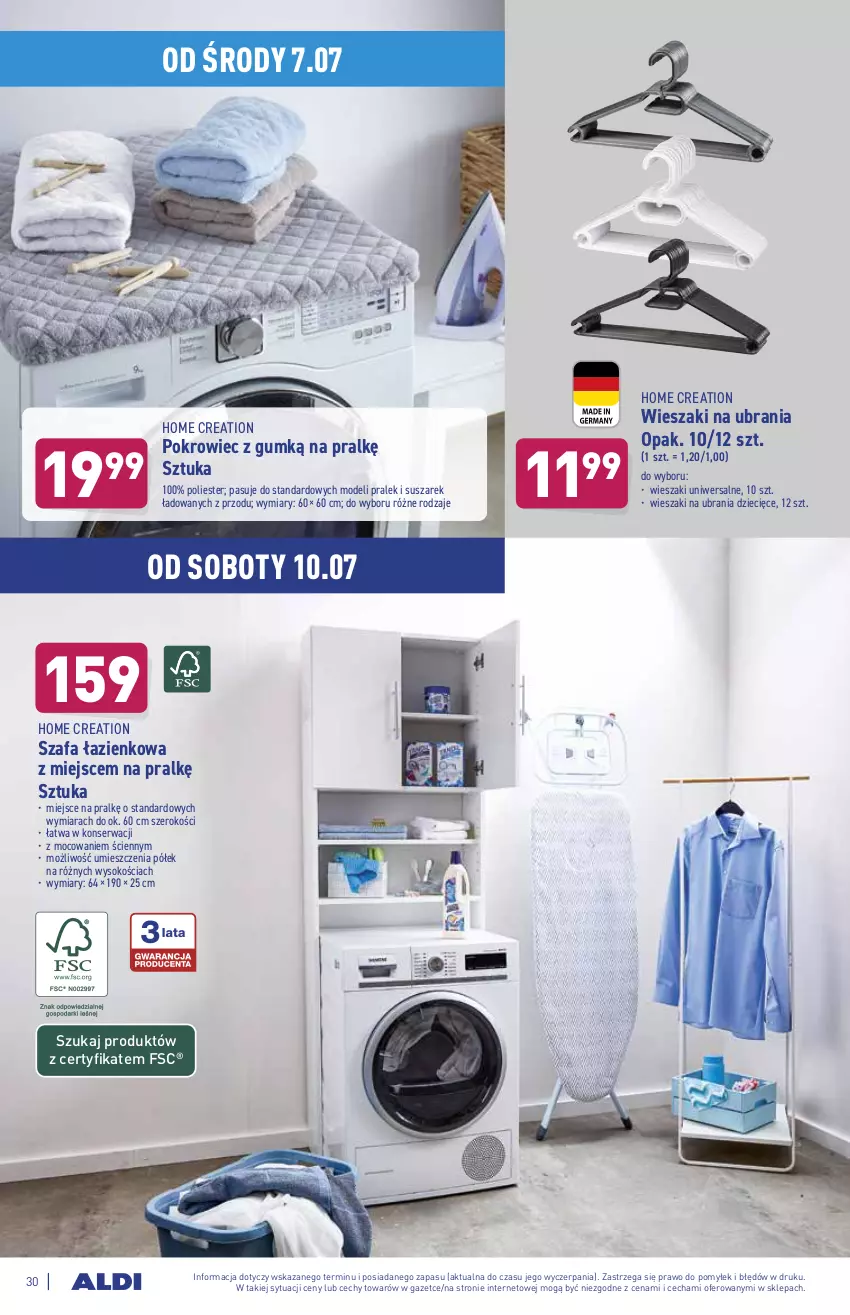 Gazetka promocyjna Aldi - ważna 05.07 do 10.07.2021 - strona 30 - produkty: Dzieci, Fa, Pokrowiec, Ser, Sok, Szafa, Ubrania, Wieszak