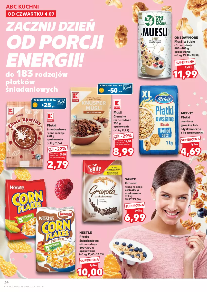Gazetka promocyjna Kaufland - Gazetka tygodnia - ważna 04.09 do 10.09.2025 - strona 34 - produkty: Danio, Gra, Granola, Melvit, Mus, Nestlé, Płatki owsiane, Por, Sante