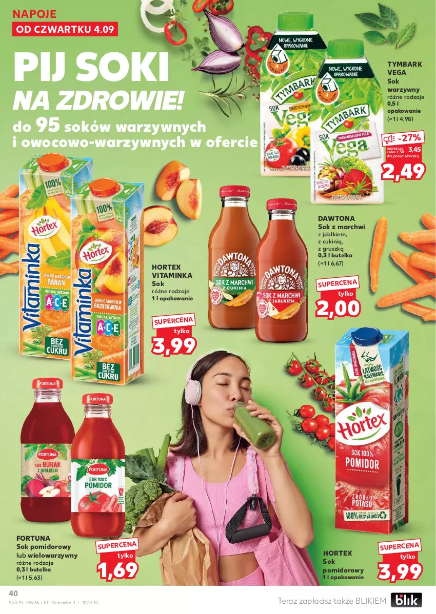 Gazetka promocyjna Kaufland - Gazetka tygodnia - ważna 04.09 do 10.09.2025 - strona 40 - produkty: Dawtona, Fortuna, Hortex, Inka, Napoje, Sok, Sok pomidorowy, Tera, Tran, Tymbark, Zdrowie