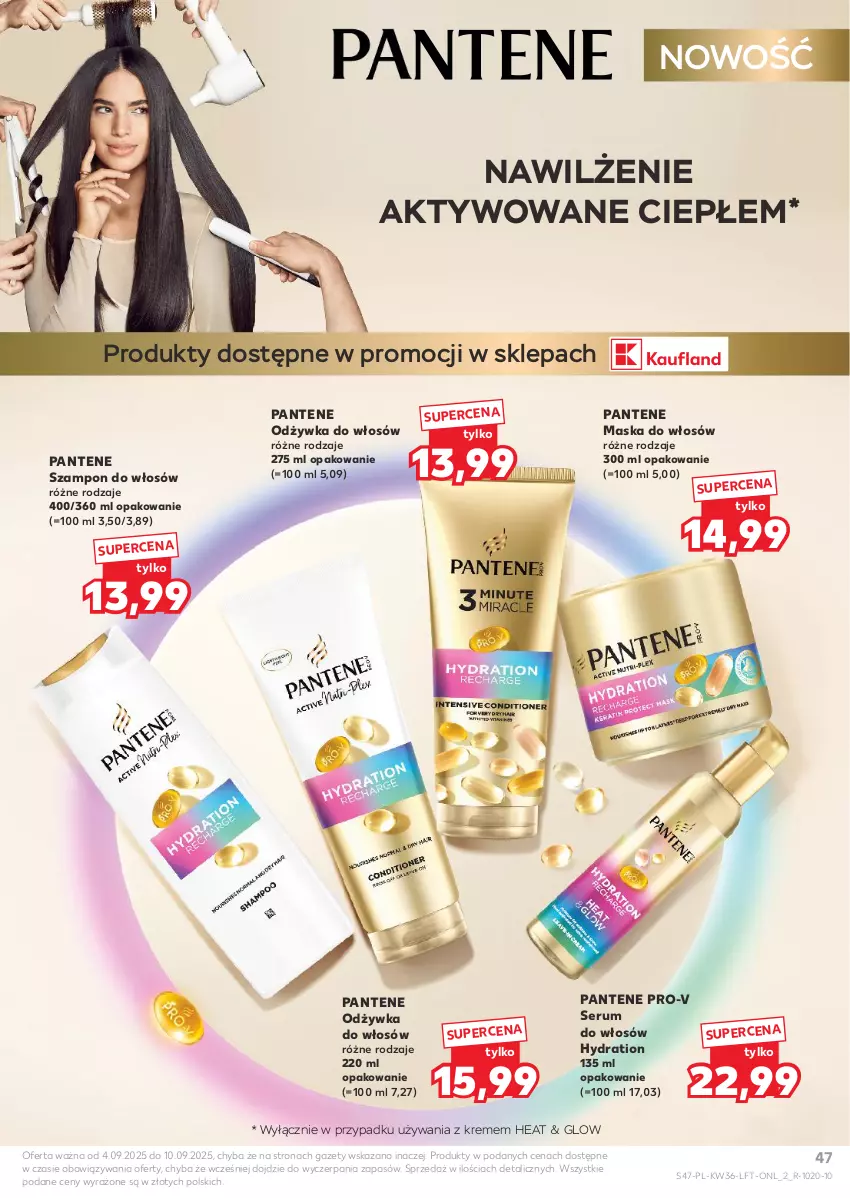 Gazetka promocyjna Kaufland - Gazetka tygodnia - ważna 04.09 do 10.09.2025 - strona 47 - produkty: Maska, Maska do włosów, Odżywka, Pantene, Rum, Ser, Serum, Serum do włosów, Szampon