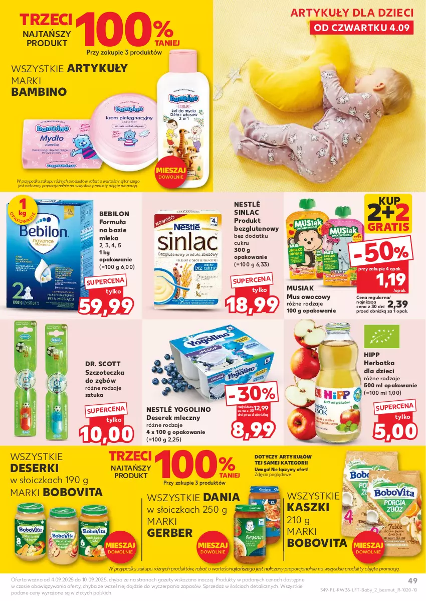 Gazetka promocyjna Kaufland - Gazetka tygodnia - ważna 04.09 do 10.09.2025 - strona 49 - produkty: BEBILON, BoboVita, Deser, Dzieci, Gerber, Gra, HiPP, Mus, Nestlé, Por, Ser, Serek, Sinlac, Szczoteczka, Szczoteczka do zębów, Waga