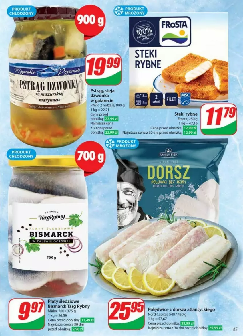 Gazetka promocyjna Dino - ważna 22.01 do 28.01.2025 - strona 18 - produkty: Dorsz, Fa, Gala, Płaty śledziowe, Stek