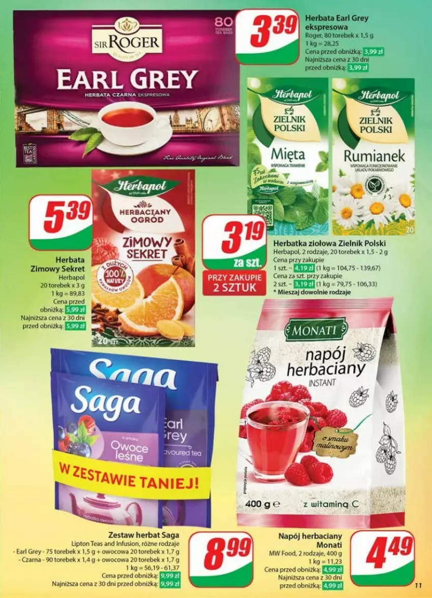 Gazetka promocyjna Dino - ważna 22.01 do 28.01.2025 - strona 3 - produkty: Earl Grey, Fusion, Herbaciany ogrod, Herbapol, Herbata, Herbata czarna, Kret, Lipton, Mięta, Napój, Rum, Saga