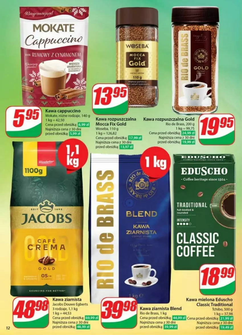 Gazetka promocyjna Dino - ważna 22.01 do 28.01.2025 - strona 4 - produkty: Cappuccino, Jacobs, Kawa, Kawa mielona, Kawa rozpuszczalna, Kawa ziarnista, Tchibo