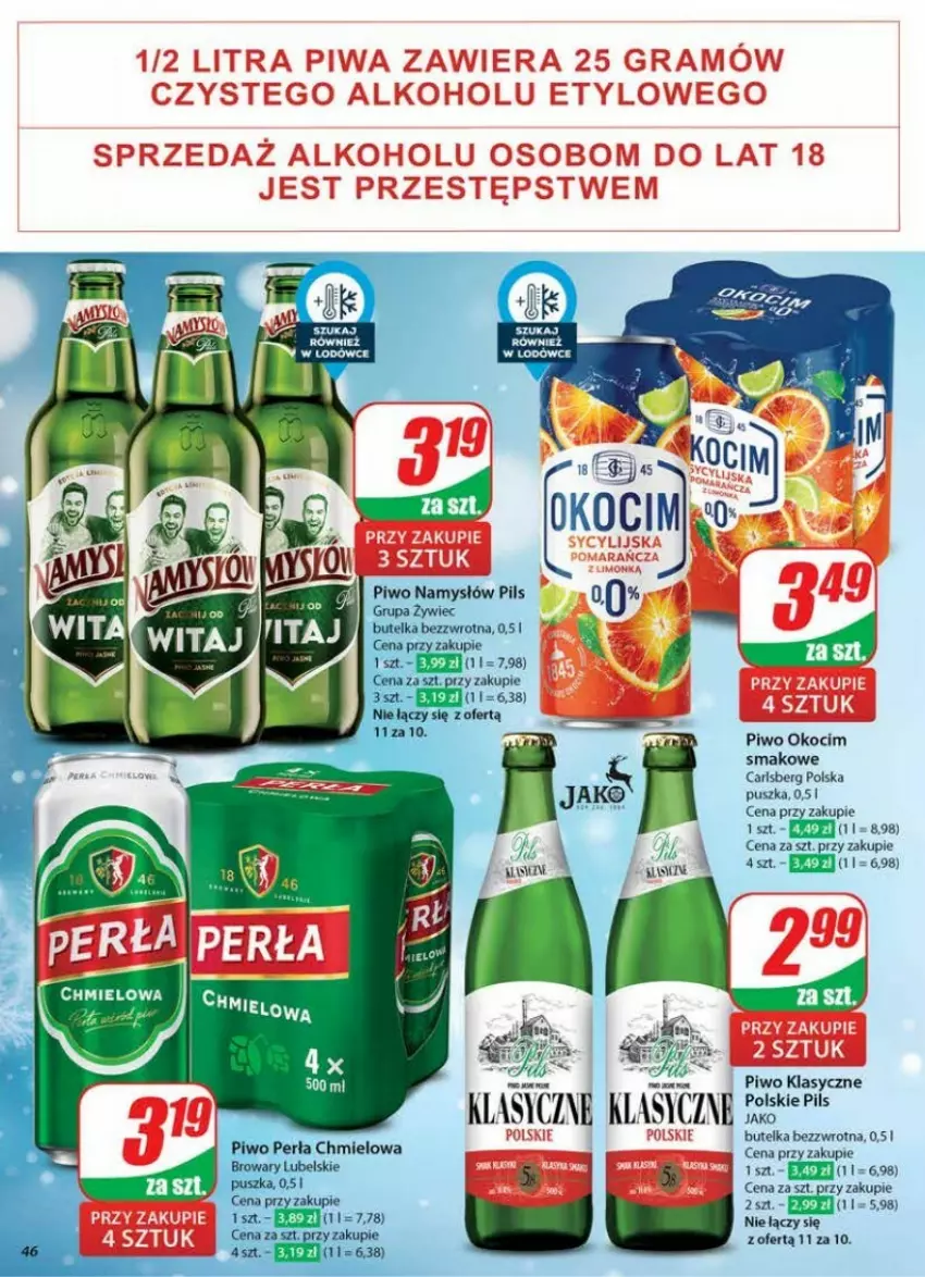 Gazetka promocyjna Dino - ważna 22.01 do 28.01.2025 - strona 41 - produkty: Carlsberg, Fa, Koc, Namysłów, Okocim, Piwo