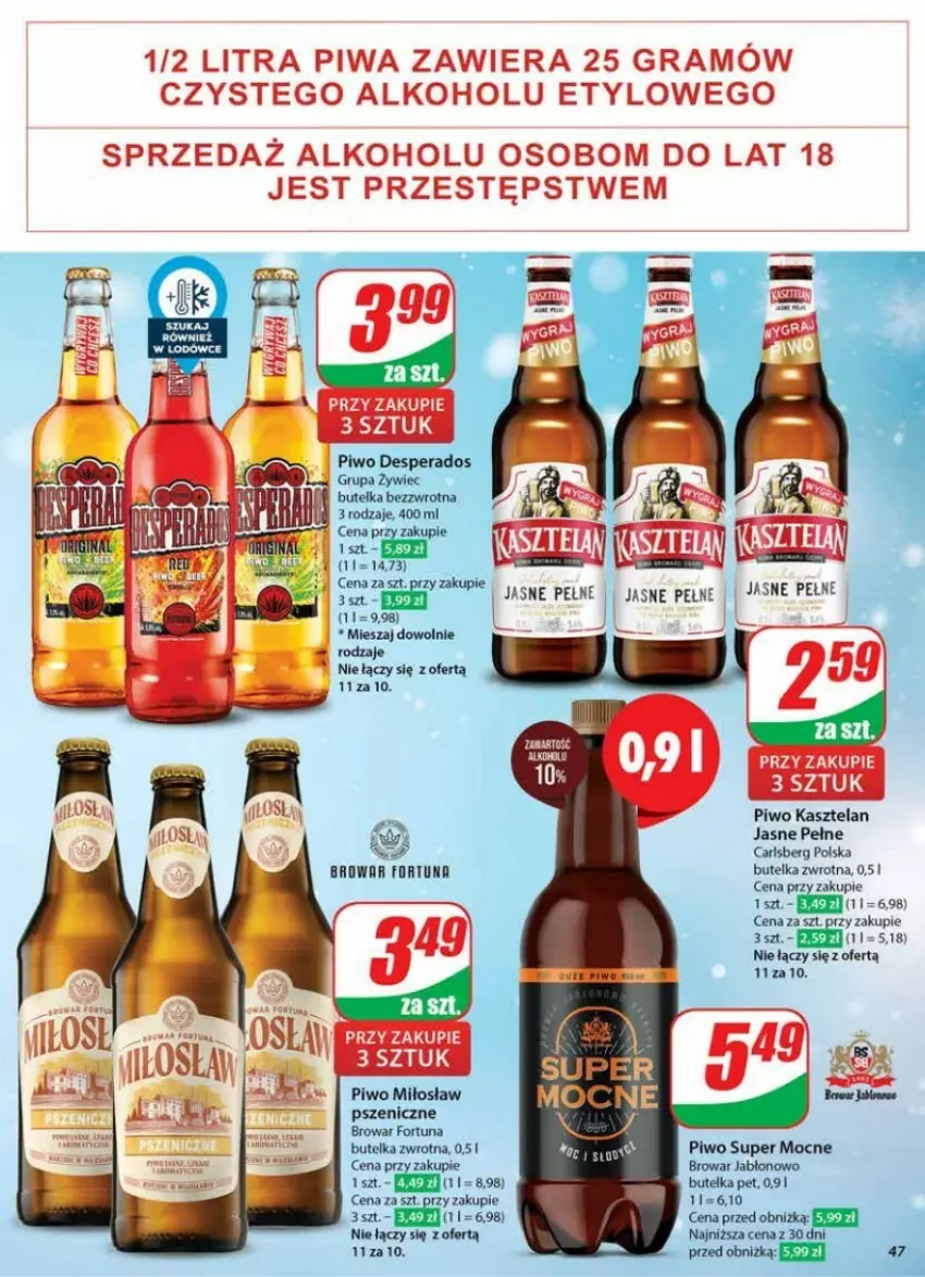 Gazetka promocyjna Dino - ważna 22.01 do 28.01.2025 - strona 42 - produkty: Carlsberg, Fa, Fortuna, Kasztelan, Piwo