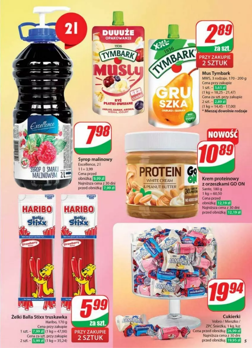 Gazetka promocyjna Dino - ważna 22.01 do 28.01.2025 - strona 45 - produkty: Cukier, Cukierki, Haribo, Mus, Sante, Syrop, Tymbark