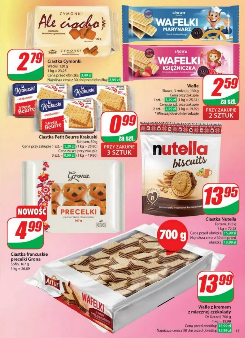 Gazetka promocyjna Dino - ważna 22.01 do 28.01.2025 - strona 5 - produkty: Ciastka, Dr Gerard, Ferrero, Kawa, Krakus, Krakuski, Nutella, Precelki, Wafle