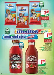 Gazetka promocyjna Dino - Gazetka - ważna od 28.01 do 28.01.2025 - strona 39 - produkty: Lubisie, Dawtona, Sok, Sok pomidorowy, Mentos, Baton