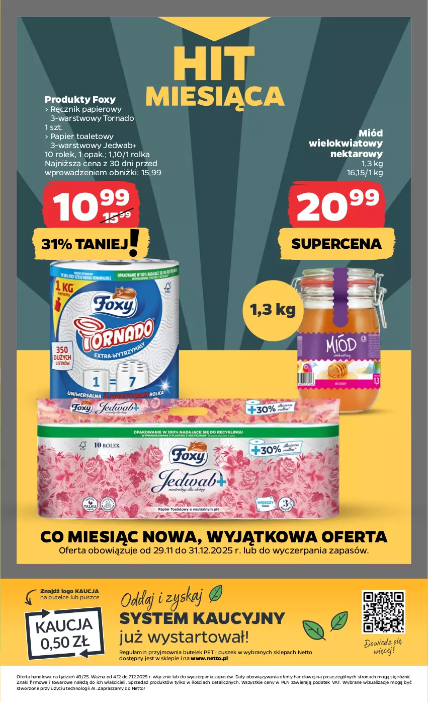 Gazetka promocyjna Netto - Od Czwartku - ważna 04.12 do 07.12.2025 - strona 17 - produkty: Foxy, Miód, Nektar, Papier, Ręcznik