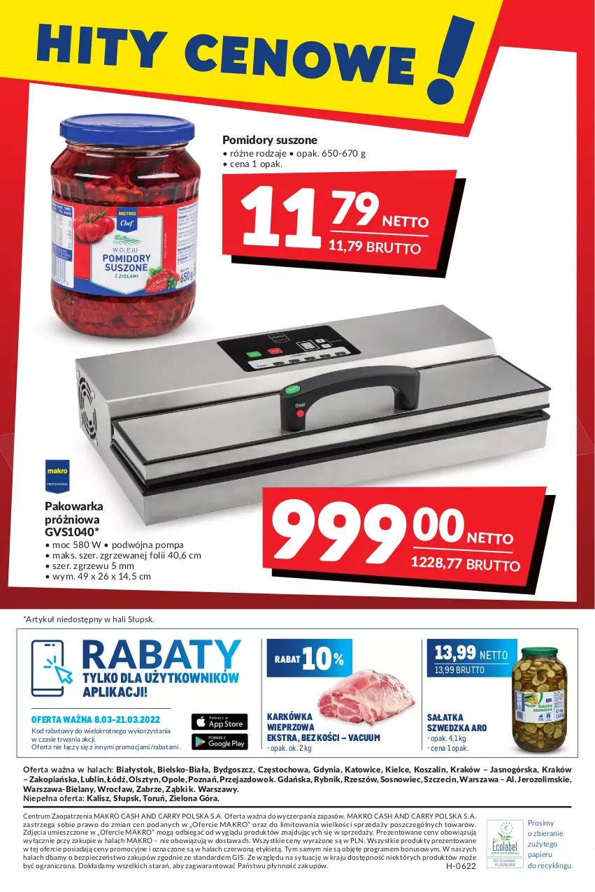 Gazetka promocyjna Makro - [Oferta promocyjna] Artykuły spożywcze i przemysłowe - ważna 08.03 do 21.03.2022 - strona 24 - produkty: Gra, Karkówka wieprzowa, Kosz, Papier, Piec, Pomidory, Rum, Sałat, Sałatka, Sos, Szal, Warka