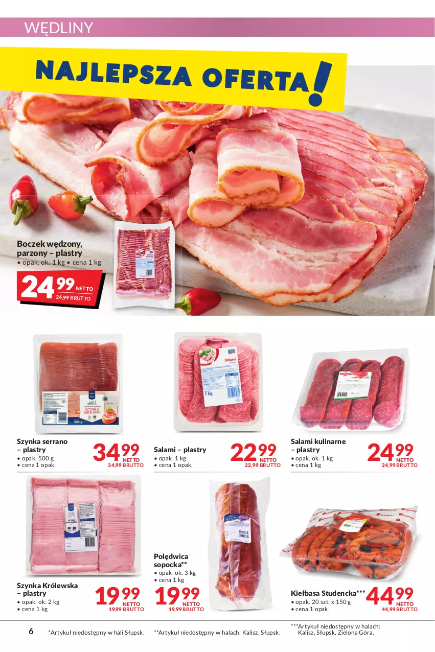 Gazetka promocyjna Makro - [Oferta promocyjna] Artykuły spożywcze i przemysłowe - ważna 08.03 do 21.03.2022 - strona 6 - produkty: Boczek, Kiełbasa, Polędwica, Salami, Ser, Szynka, Szynka Królewska