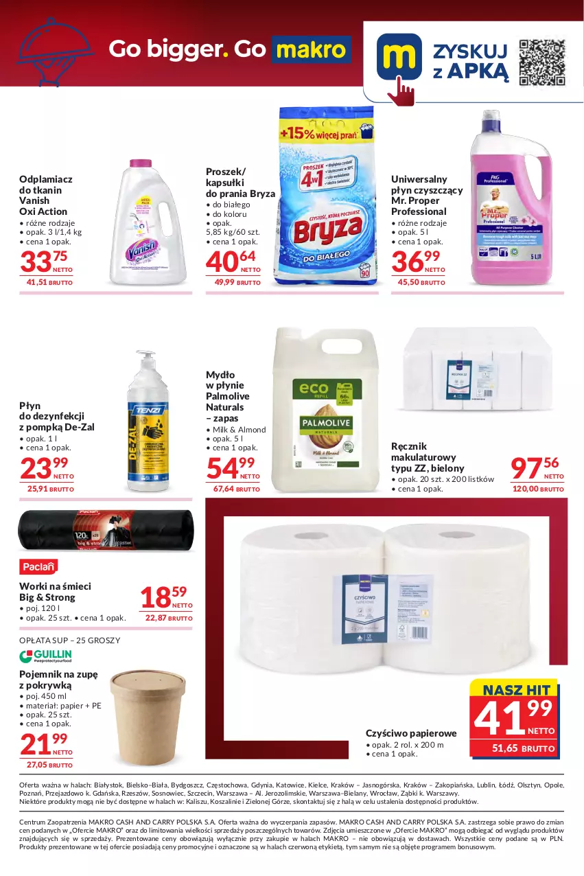 Gazetka promocyjna Makro - Oferta dla Gastronomii - ważna 13.10 do 26.10.2026 - strona 10 - produkty: Bryza, Czyściwo papierowe, Gra, Kapsułki do prania, Kosz, Mr. Proper, Mydło, Mydło w płynie, Odplamiacz, Palmolive, Papier, Pojemnik, Ręcznik, Rum, Sos, Szal, Uniwersalny płyn czyszczący, Vanish, Worki na śmiec, Worki na śmieci