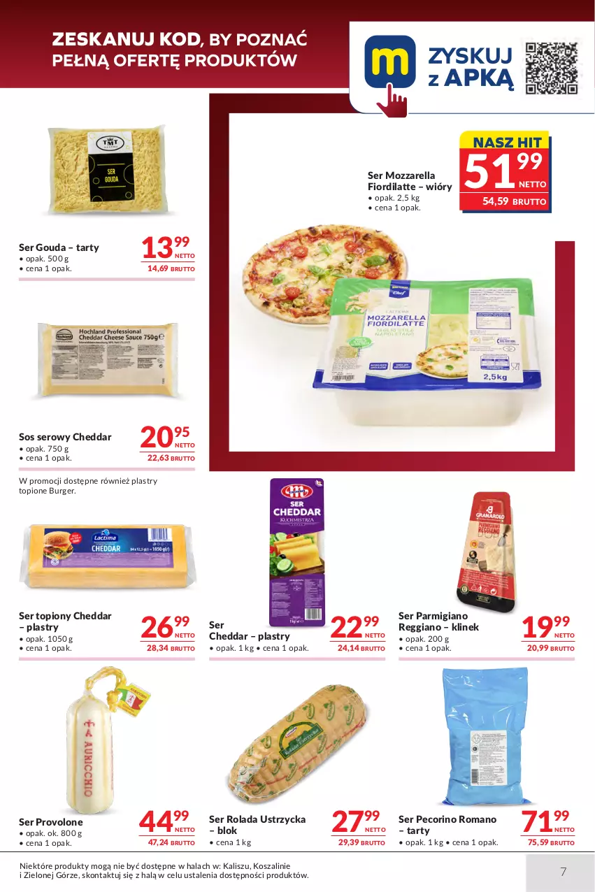 Gazetka promocyjna Makro - Oferta dla Gastronomii - ważna 13.10 do 26.10.2026 - strona 7 - produkty: Burger, Cheddar, Gouda, Kosz, Mozzarella, Pecorino, Rolada, Rolada Ustrzycka, Ser, Ser topiony, Sos, Szal, Top