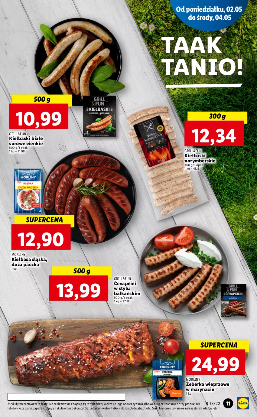 Gazetka promocyjna Lidl - GAZETKA - ważna 02.05 do 05.05.2022 - strona 11 - produkty: Grill, Kiełbasa, Kiełbasa śląska, Kiełbaski białe, Morliny