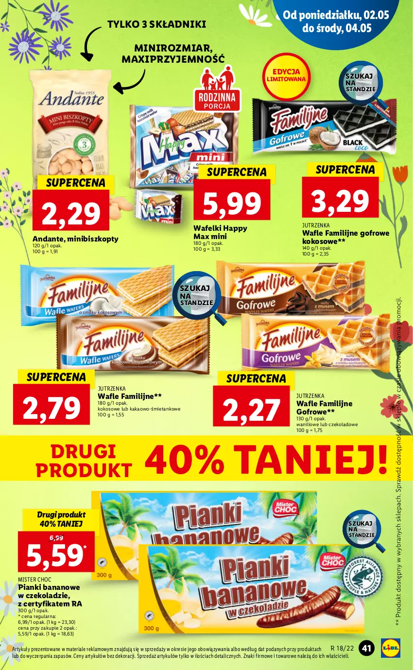 Gazetka promocyjna Lidl - GAZETKA - ważna 02.05 do 05.05.2022 - strona 41 - produkty: Biszkopty, Fa, Jutrzenka, Kakao, Kokos