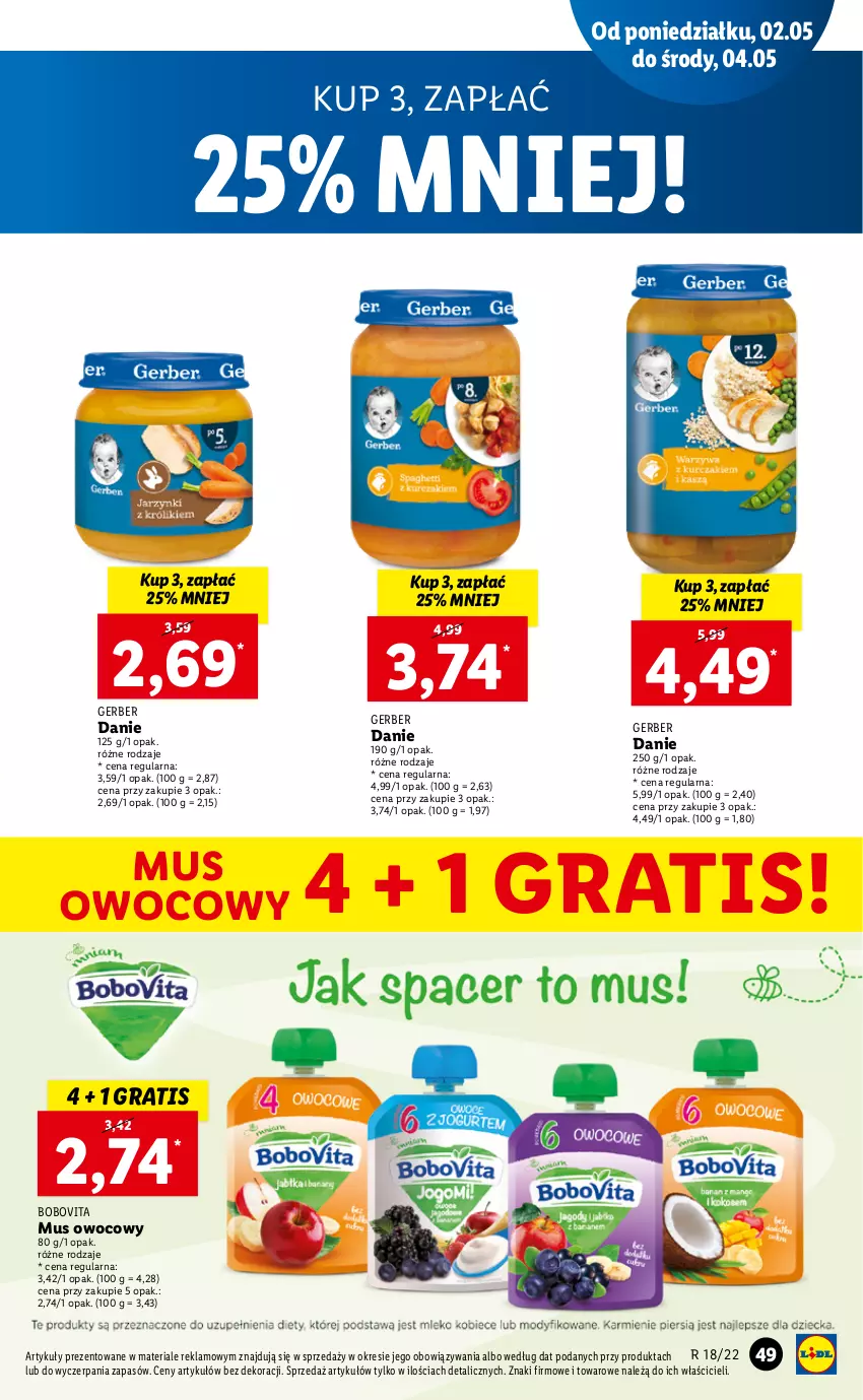 Gazetka promocyjna Lidl - GAZETKA - ważna 02.05 do 05.05.2022 - strona 49 - produkty: BoboVita, Gerber, Gra, Mus